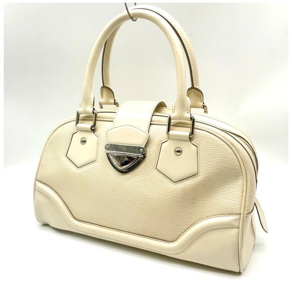 Authentic Louis Vuitton Epi Ivory Bowling Montaigne GM M5931J Handbag - Picture 4 of 16